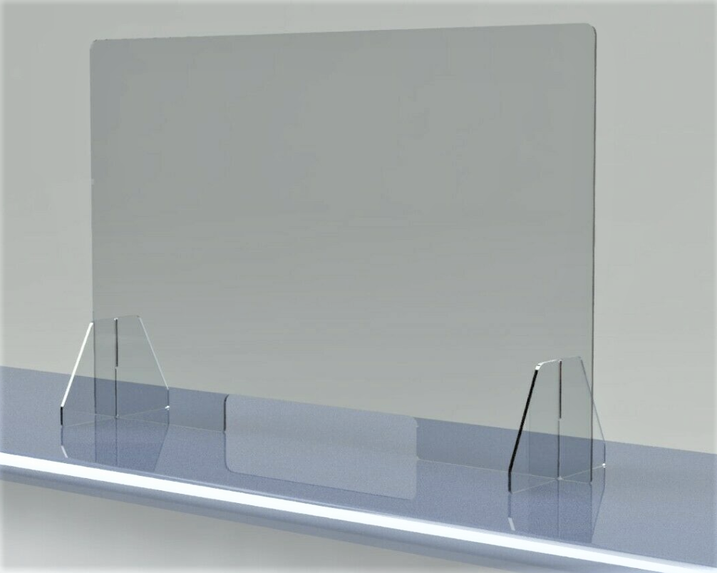(Pengawal Countertop untuk Bank, Pejabat, Runcit & Salon) Plexiglass Countertop Barrier - Pejabat, Hotel, Salon (Pembukaan Pendek)