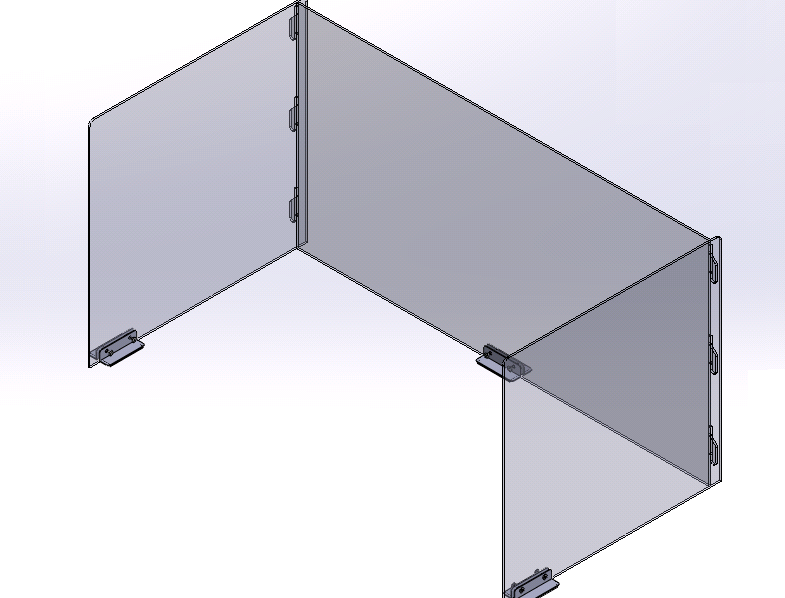 (Student Desk Shield - Snap-Fit polycarbonaat) Student Desk Shield - Snap-Fit polycarbonaat