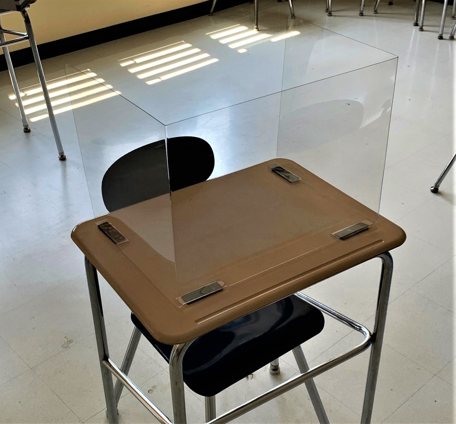 (Desktop Shields for Students - .040 PETG - NY) Desktop Shields for Students - Semi-Rigid PETG
