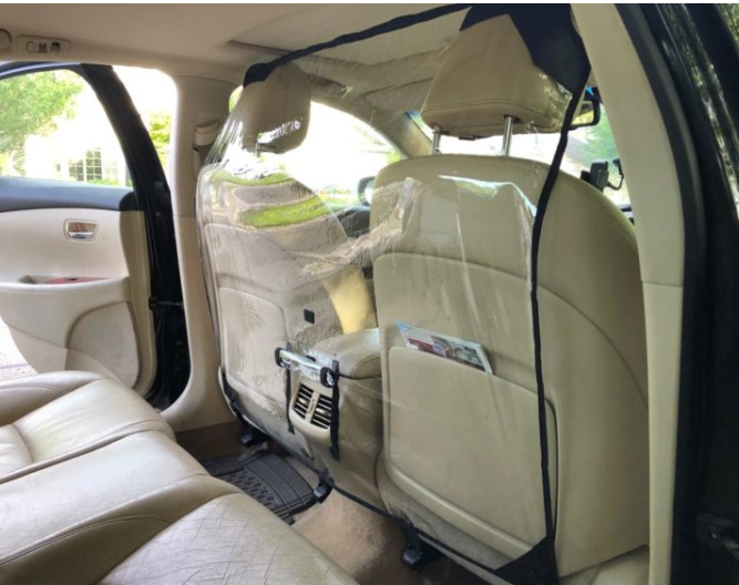 uber lyft Taxi Car Partition Divider Sneeze Guard Film Protective Virus Shield 