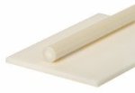 1-1/4 Thickness Standard Tolerance Opaque Off-White Nylon 6/6 Rectangular Bar ASTM D5989 1' Length 2 Width 