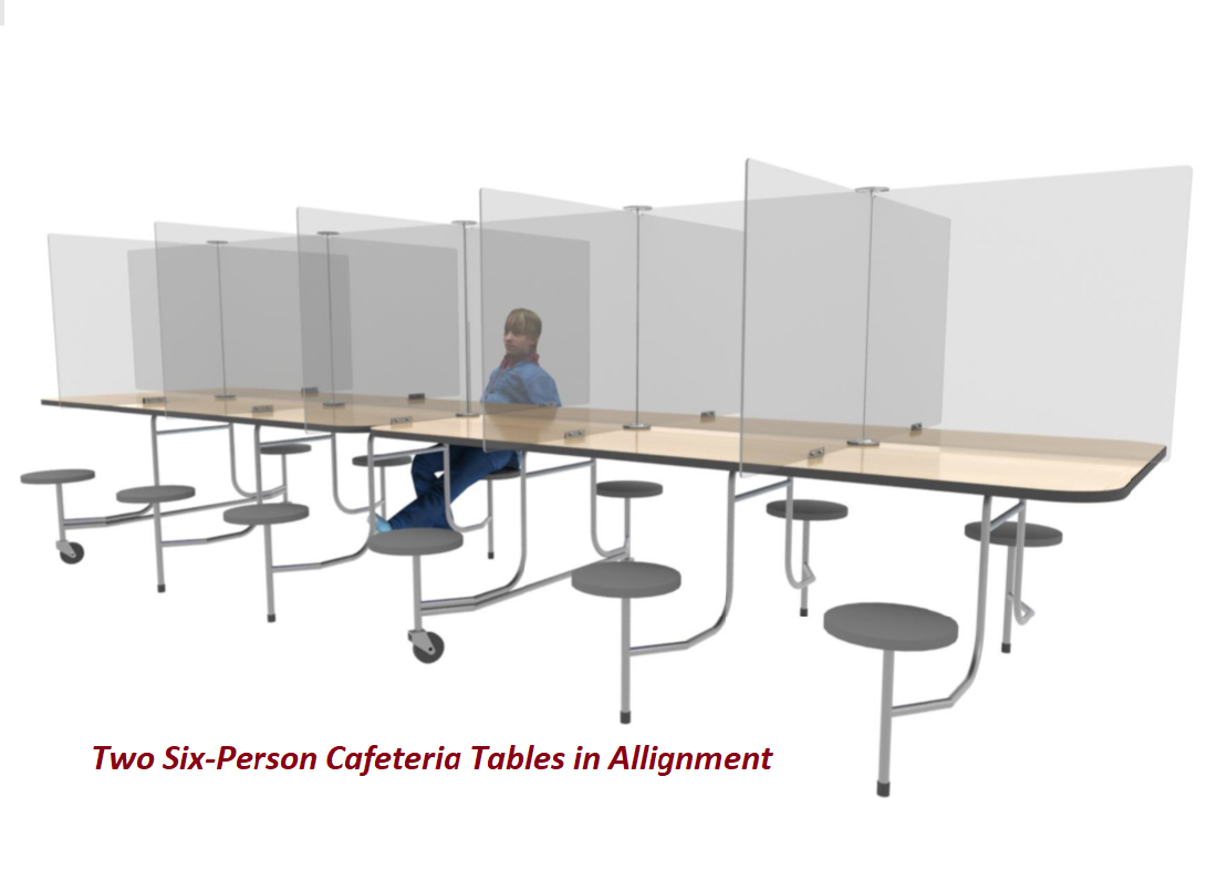 कैफेटेरिया टेबल डिवाइडर - 6 व्यक्ति