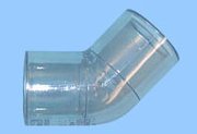 （ClearPVCSch40-45 ELL-SLXSL）透明PVC附表40 45°ELL（滑动x滑动）